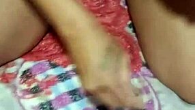 Blonde crossdressing brazilian transsexual gets fucked at home