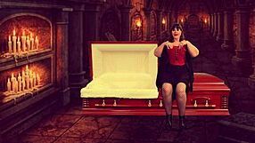 granny vampyra sucking cock in vampire costume, bbw amateur