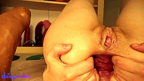 Blonde Lover Uses Dildo For Crazy Anal Prolapse Action!