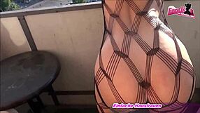 Deutsche blonde catsuit babe private holiday threesome fucked