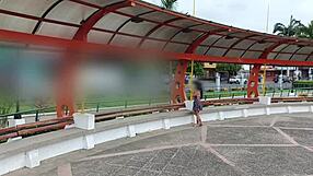 Beautiful lady waits for boyfriend at mall. Stranger invites her home for PASSIONATE DOGGY FUCKING