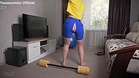 Spongebob ripped pants in live-action remake at gym.