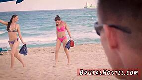 Brunette Blue Eyes Teen 18+ Bound in Bondage Domination