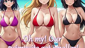 Hundreds of sexy anime girls on paradise island