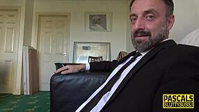 dominated sub in scottish bdsm scene with rough pantyhose action