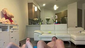 after intense workout, petite girl with blue eyes relaxes in shower.