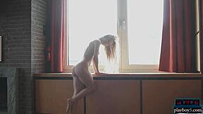 Tiny Russian Teen Blonde Hot Striptease And Posing