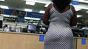 Hidden shots of stacked ebony bbw with huge ass