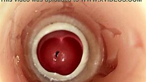 Camera inside my deep pussy captures huge sperm ejaculation in pov facial.