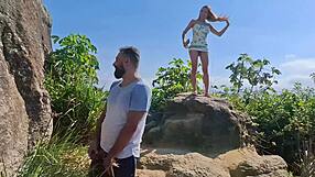 couple mattos and priscila belini having radical orgy with lifeguard on the beach after banana boat