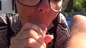 You've never seen such rough anal blowjob outdoors!