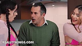 Reality Kings - Nicole Aria Has Her Bestie Angel Windell Over For A Cam Show But End Up Having A 3some With Her Stepdad