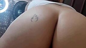Couple explores seductive sitting and twerking on dick in intimate session.