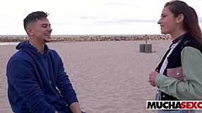 Spanish Chick Takes Big Cock on Public Beach. Couple Fucks in Outdoor Doggystyle