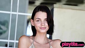 i watch petite ukrainian beauty strip and display perky tits