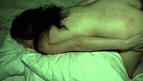 Skinny Brunette Enjoys Hard Night Sex