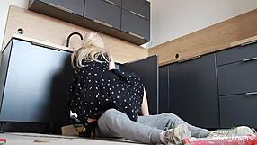 Wife Cheats On Husband With Plumber In Kitchen Cowgirl Fuck