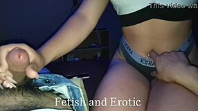 Exciting play with a Latina's belly button piercing