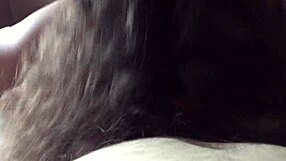 pretty pawg gives a long blowjob until the guy nuts in her mouth.