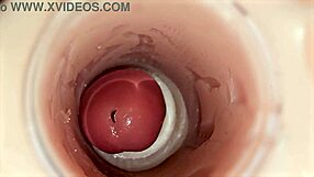 Camera inside my deep pussy captures huge sperm ejaculation in pov facial.