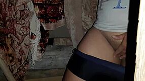 Caught stranger masturbating in abandoned house, watched her orgasm.