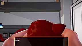 Redhead rides big cock in cowgirl at new family home