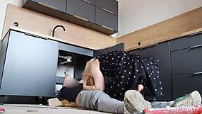 Wife Cheats On Husband With Plumber In Kitchen Cowgirl Fuck