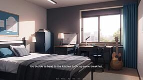 Thinking of neko wife in cartoon game