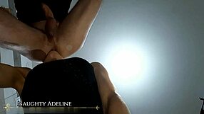 Naughty Adeline offers rimjob instead of party, enjoying sloppy ball licking and cum.
