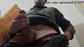 i hear the rain outside while masturbating with big cock in the bathroom