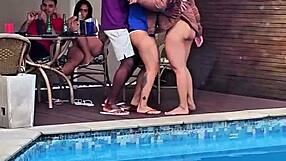 latina wife gets doggystyle from big black cock while husband films