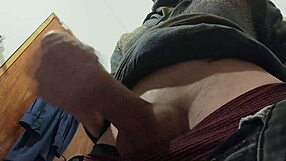 i hear the rain outside while masturbating with big cock in the bathroom