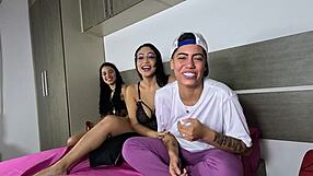 Two newbies in bed, third joins, camera captures orgy with bibi mendes and cristal ortega! 😏