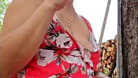 blonde milf masturbates to orgasm with natural tits