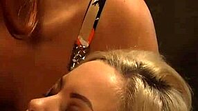 blonde submissive slave gets fingered and touched in bondage session