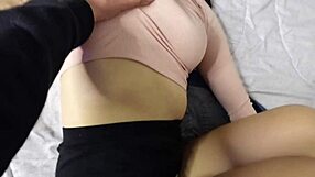 Follando hermanastra después de la fiesta con tetas perfectas y culo rico