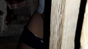 Caught stranger masturbating in abandoned house, watched her orgasm.