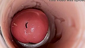 Camera inside my deep pussy captures huge sperm ejaculation in pov facial.