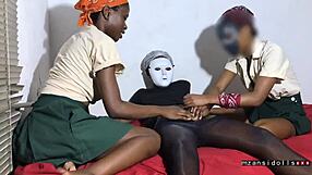 2 ebony 18 year olds getting fucked by their neighbor