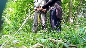 fat milf reveals her hairy cunt to horny lover in park