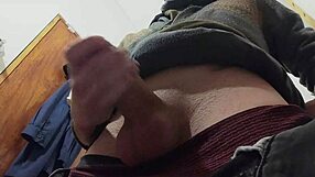 i hear the rain outside while masturbating with big cock in the bathroom