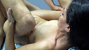 Hot milf loves her stepsons delicious cock, moaning in doggystyle passion.