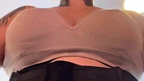 I didn't notice my wet pussy dripping during gym workout