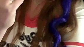 Kandy Kane shows off her big tits in deepthroat blowjob