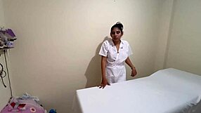 lesbian masseuse doctor teases busty patient