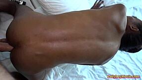 Thai shemale Jina receives intense blowjob and bareback action