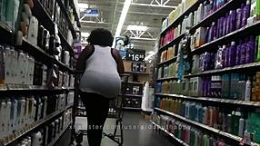 Hidden shots of stacked ebony bbw with huge ass