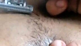 this hairy pussy gets masturbated, penetrated, and shaved smooth, find us at juanlatino4
