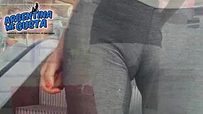 huge cameltoes and tits tease in tight leggings and thongs