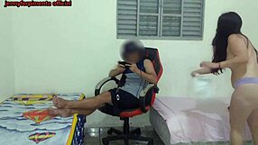 stepsister changes near me and i end up fucking her on the gamer chair 😏